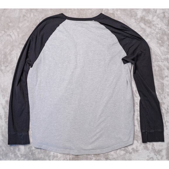 Harley Davidson USA Race Logo Baseball Tee Gray Black Long Sleeve Tshirt Mens L - Picture 2 of 8